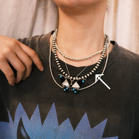 navajo perl / oxidized silver / 6mm46cm