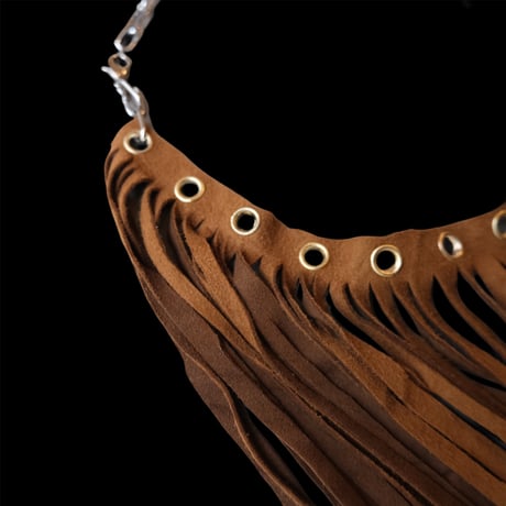 eski. remake / fringe leather necklace /  "Eyelet"