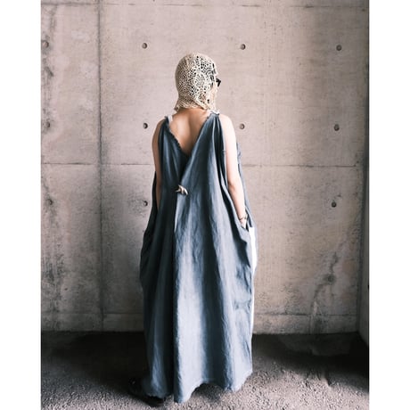 eski.  original dress / overdye × hand paint "dot"