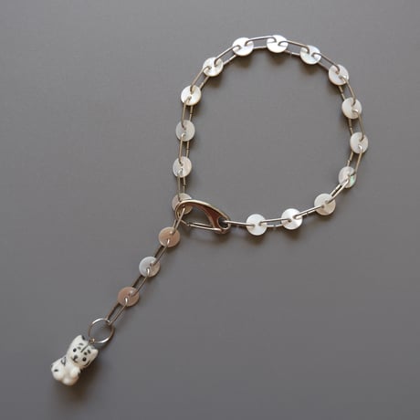 eski. original shell chain necklace "white tiger"