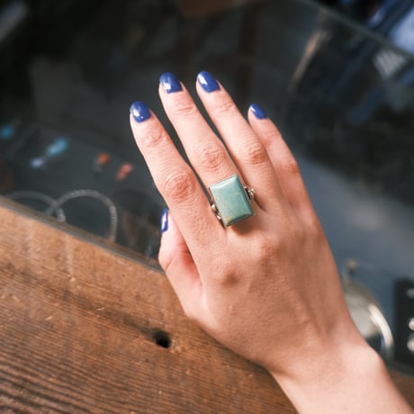 navajo / square turquoise ring