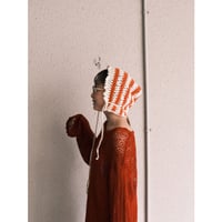 Borboleta / hand knit bonnet / orange
