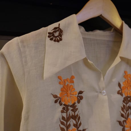 see-through embroidery shirt