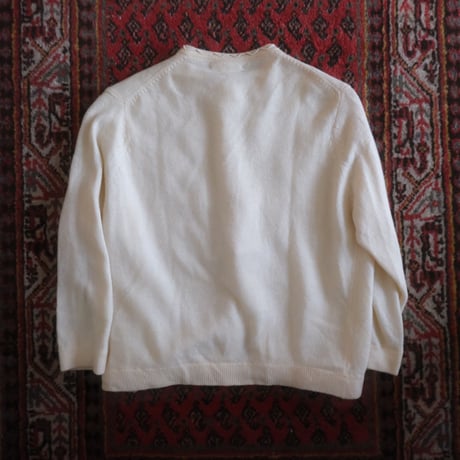 60s vintage / beads embroidery knit cardigan