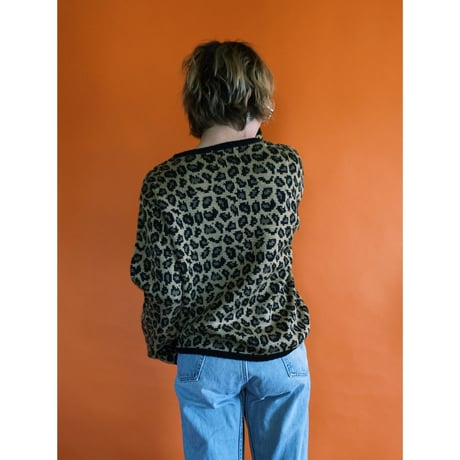 leopard knit cardigan