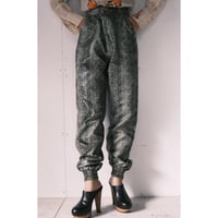 python pattern fake leather pants