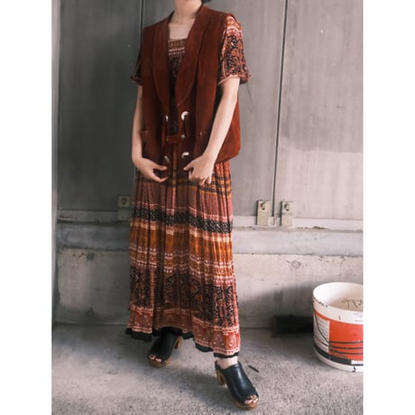 paisley shirring dress