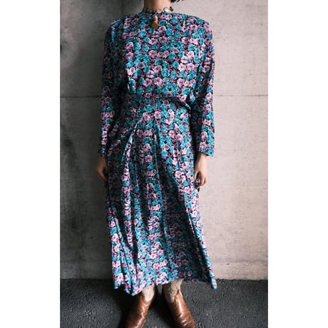 flower print dress “purple”
