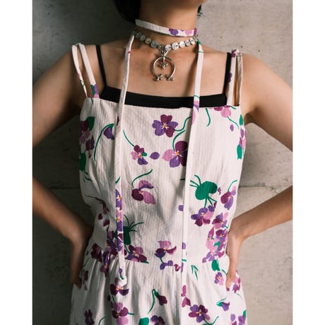 〜70s vintage / floral cami dress