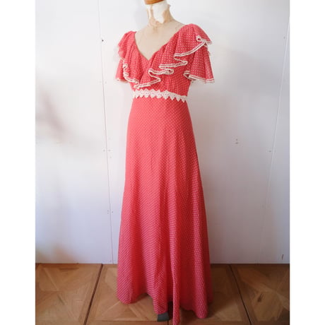 pin dot frill dress