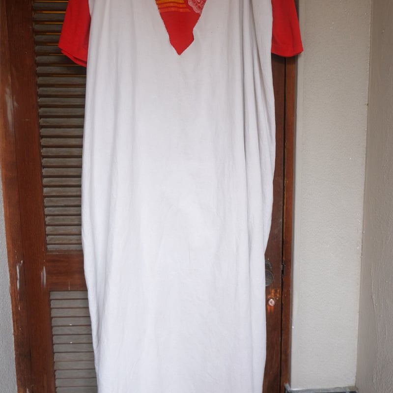 eski.エスキ　リメイクリネンドレス　ホワイト　ヴィンテージ　ワンピース eski. original remake linen dress / white / pl