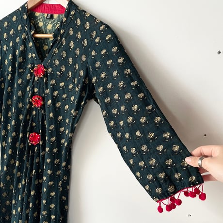 ponpon×flower dress with bell