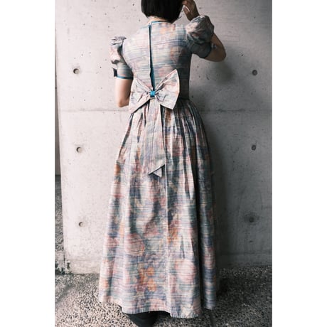 tulip motif lame dress