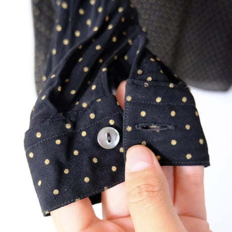 see-through dot frill blouse