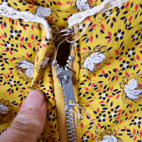 70s cotton dress / yellow
