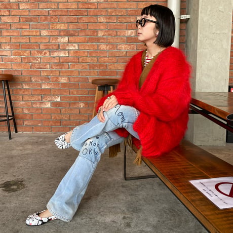 "BAA COSTUME MFG." / king  mohair  sweater / red