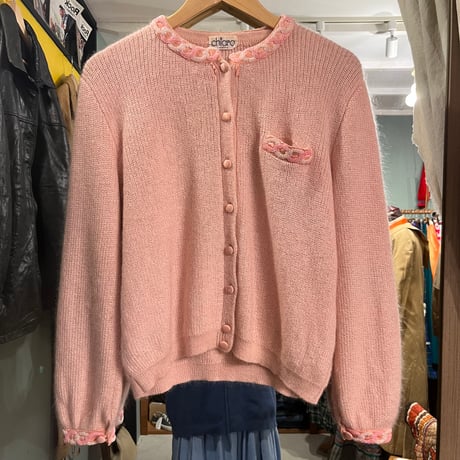 mohair cardigan with beads embroidery