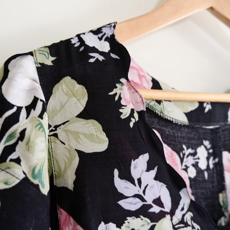 flower rayon dress “black”