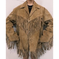 〜70s leather jacket with fringe