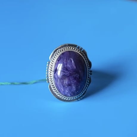 navajo / charoite ring