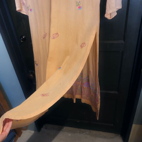 embroidery dress / salmon pink