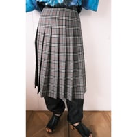 Burberry's / check pleats skirt / gray