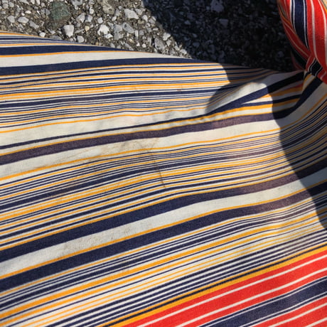70s big collar stripe shirt