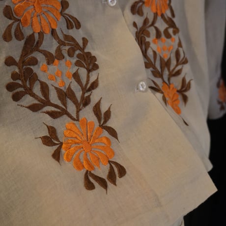 see-through embroidery shirt
