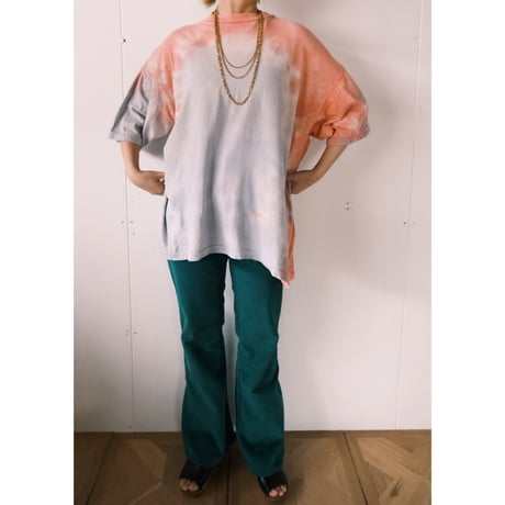 tie-dye big tee / pink × gray