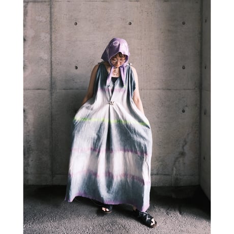 eski.  original dress / overdye × hand paint "border"