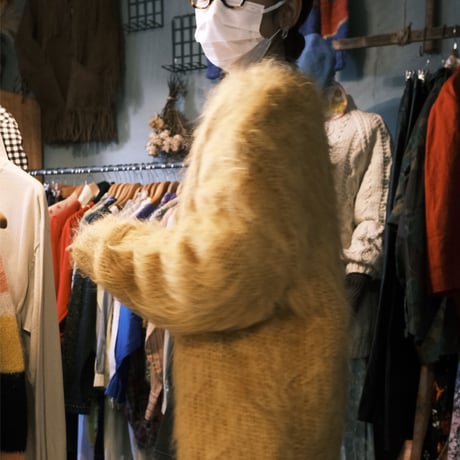 "BAA COSTUME MFG." / king  mohair  sweater / mustard
