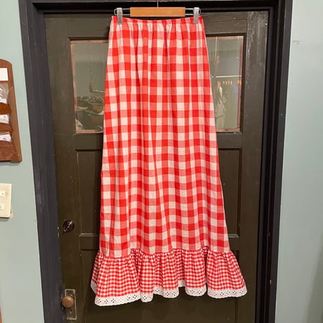 〜70s gingham check skirt