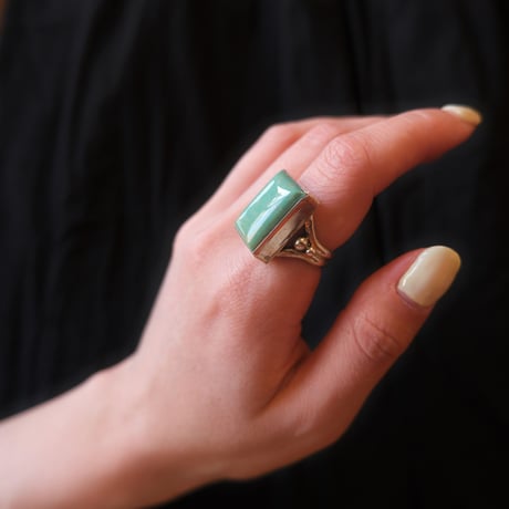 navajo / square turquoise ring