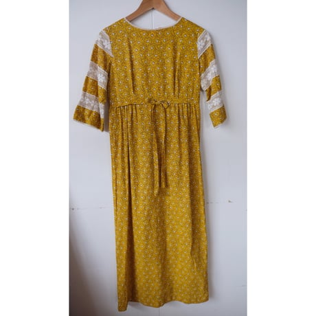 70s cotton dress / yellow