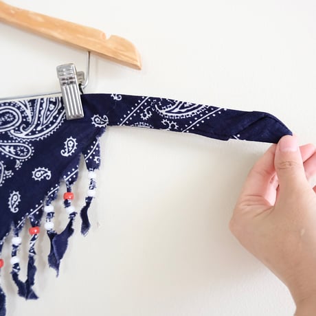 bandanna with fringe beads "navy"