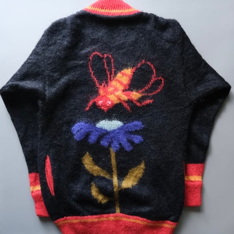 flower knit cardigan / mohair