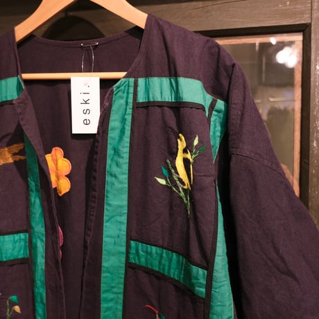 reversible cotton jacket "birds"