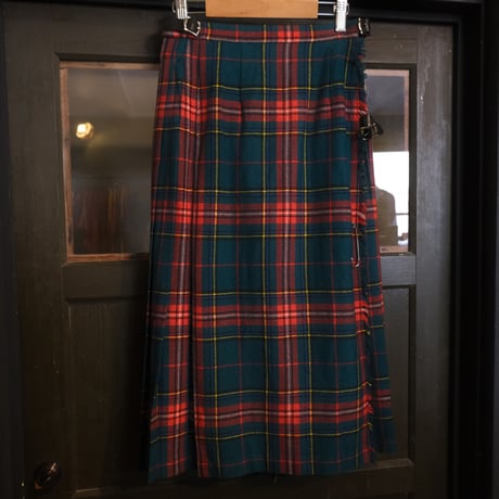 made in Scotland / wool check skirt