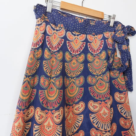 ethnic design wrap skirt