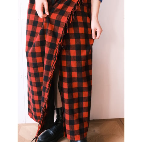 check wrap skirt