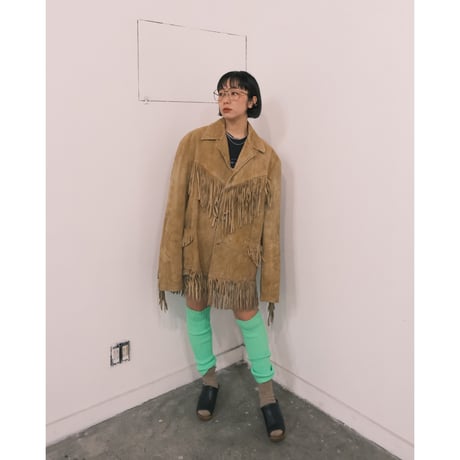 〜70s leather jacket with fringe