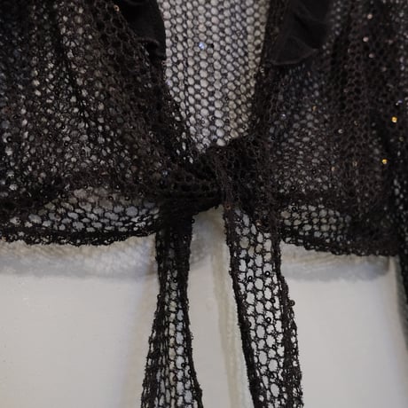 mesh cardigan with collar