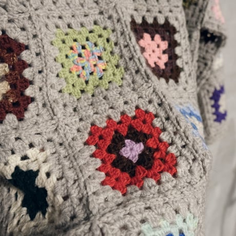 granny square bottleneck knit / gray