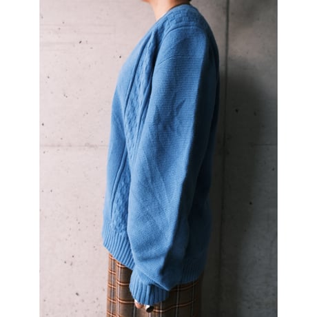 acryl knit cardigan / dull blue