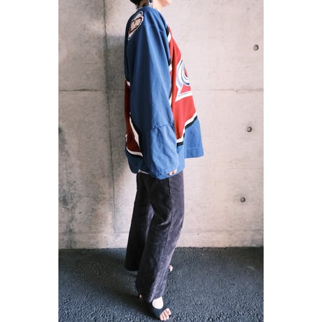 corduroy flare pants "navy"