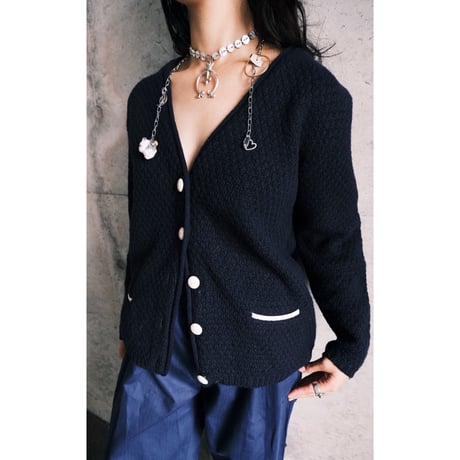 60s Navy Wool Cardigan