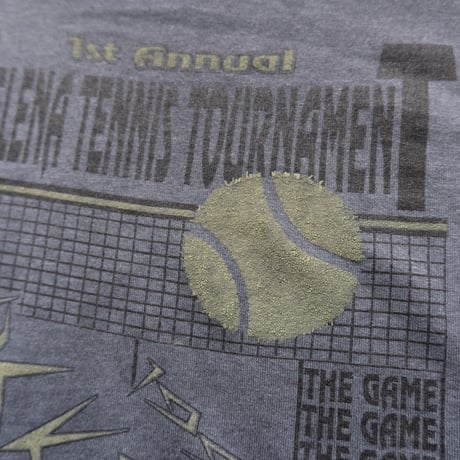 over dye tee "tennis" / black
