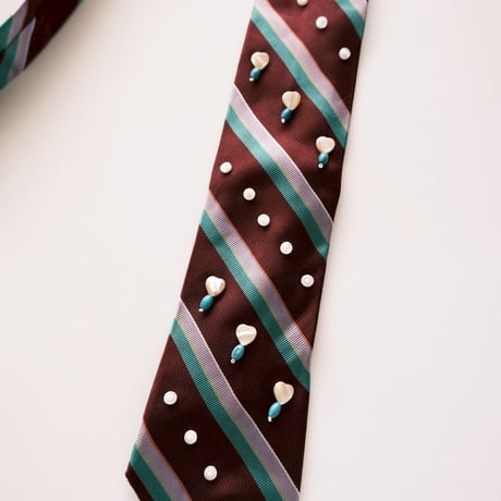 "繕う" collaboration beads embroidery necktie "hart × stripe