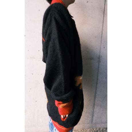 flower knit cardigan / mohair