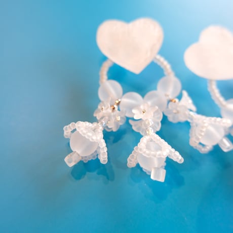 lili by SERI / "vintage rose heart" mini hoop